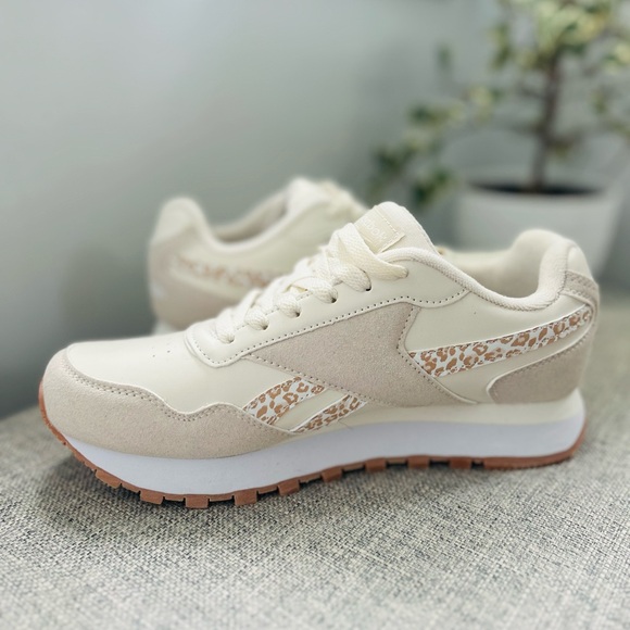 NEW REEBOK Leather Harman Double Sneakers White/Beige - Picture 2 of 6